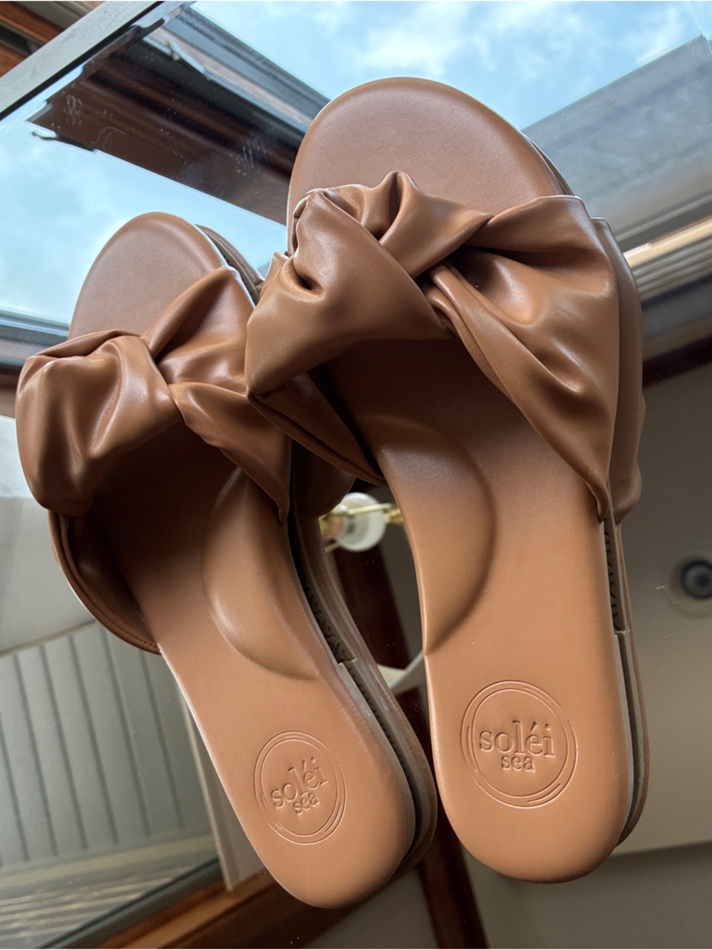 Leather slides